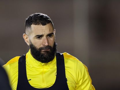 كريم بنزيما مهاجم نادي الاتحاد السعودي في حصة تدريبية - 2 نوفمبر 2023 - X/@ittihad