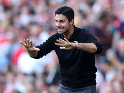 ميكيل أرتيتا مدرب أرسنال الإنجليزي في مواجهة فريقه أمام مانشستر يونايتد - 22 سبتمبر 2023 - Reuters