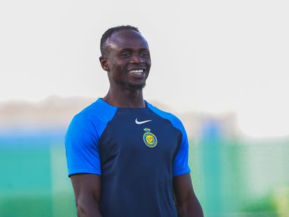 السنغالي ساجيو ماني خلال إحدى الحصص التدريبية لنادي النصر السعودي  - https://twitter.com/AlNassrFC