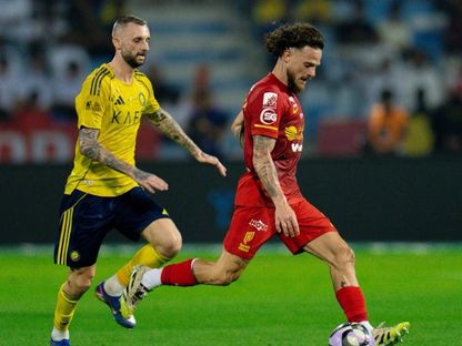 مارسيلو بروزوفيتش يطارد ناهيتان نانديز بلقاء القادسية والنصر في الدوري السعودي - 3 مايو 2026 - x@Alqadsiah