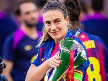 أليكسيا بوتياس نجمة برشلونة تحتفل بلقب دوري أبطال أوروبا للسيدات - 24 مايو 2026 - X/@FCBfemeni