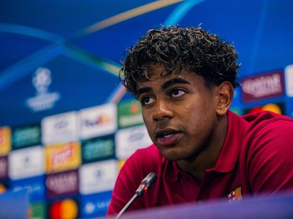 لاعب برشلونة لامين يامال خلال مؤتمر صحافي - 8 سبتمبر 2026 - X@FCBarcelona_es