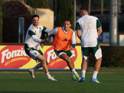 ماتيو ريتيغي وفيديريكو غاتي من تدريبات منتخب إيطاليا - 23 مارس 2026 - X/Azzurri
