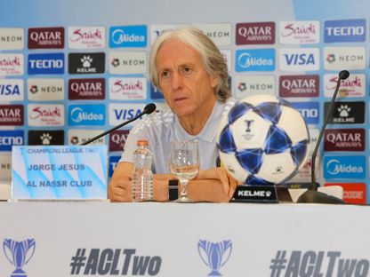 مدرب النصر جورجي جيسوس خلال مؤتمر صحفي قبل مباراة جوا في دوري أبطال آسيا 2 - 21 أكتوبر 2025 - X@AlNassrFC