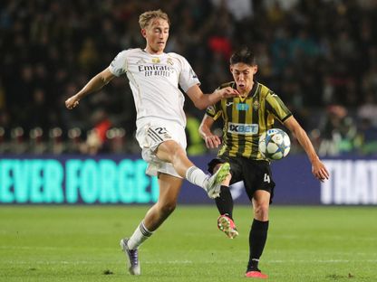 دين هويسن خلال مباراة بين ريال مدريد وكايرات ألماتي في دوري أبطال أوروبا - 30 سبتمبر 2025 - REUTERS