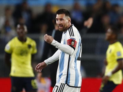 النجم الأرجنتيني ليونيل ميسي في مباراة منتخب بلاده أمام الإكوادور - 8 سبتمبر 2023 - Reuters