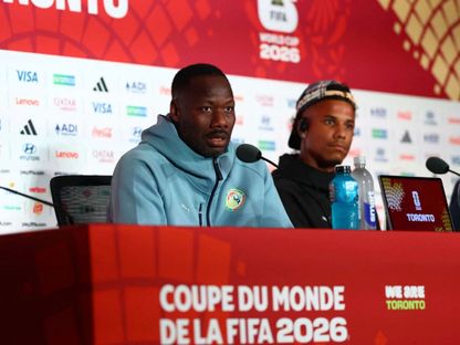 مدرب السنغال بابي ثياو خلال مؤتمر صحافي تقديمي في كأس العالم - 25 يونيو 2026 - reuters