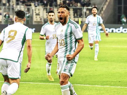 يوسف بلايلي يحتفل بفوز الجزائر على النيجر 23-3-2023 - Algerian TV/al24news