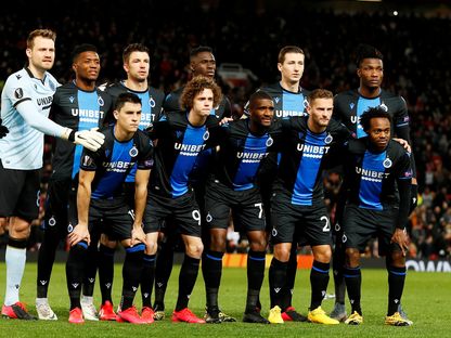  لاعبو نادي كلوب بروج أحد طرفا نهائي كأس بلجيكا في صورة جماعية - Action Images via Reuters