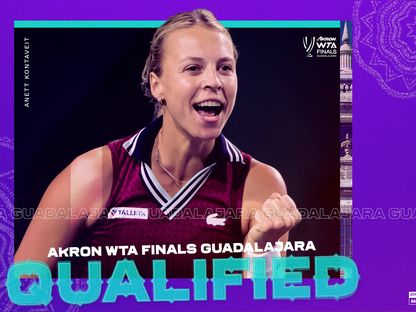 أنيت كونتافيت بعد تأهلها للبطولة الختامية لتنس السيدات - TWITTER/@WTA