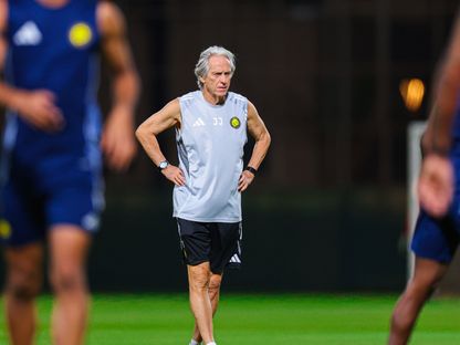 جورجي حيسوس مدرب النصر في حصة تدريبية - 15 سبتمبر 2025 - X/@AlNassrFC