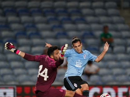 ميغيل رودريغيز مهاجم سيلتا فيغو عند تسجيله هدفاً في شباك النصر - 17 يوليو 2023 - twitter/RCCelta