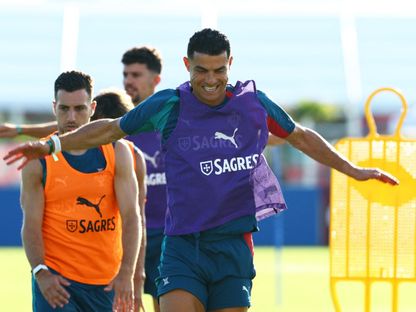كريستيانو رونالدو في تدريبات البرتغال قبل بداية مشوار كأس العالم - 14 يونيو 2026 - Reuters