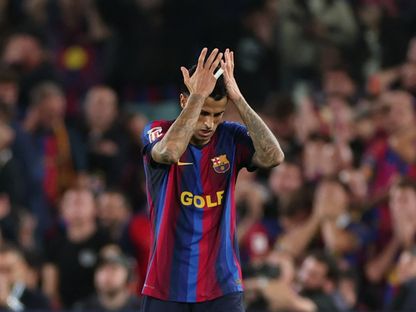 لاعب برشلونة جواو كانسيلو خلال مباراة ريال مدريد في الدوري الإسباني - 25 أكتوبر 2026 - Reuters