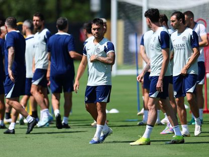 لاوتارو مارتينيز خلال تدريب لإنتر ميلان في كأس العالم للأندية - 29 يونيو 2025 - REUTERS