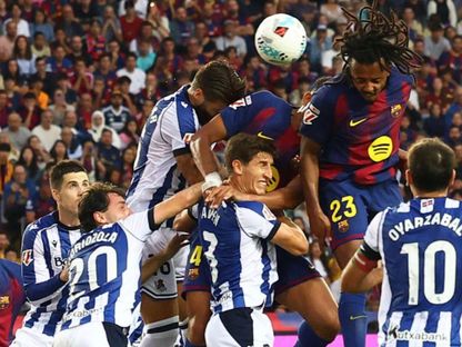 جول كوندي يحول عرضية راشفورد لهدف في مباراة برشلونة وسوسيداد بالدوري الإسباني 28 سبتمبر 2025 - Reuters