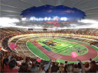 مشروع الملعب الجديد الذي سيتم بناؤه في مدينة بنسليمان المغربية لاحتضان مباريات مونديال 2030 - www.archdaily.com