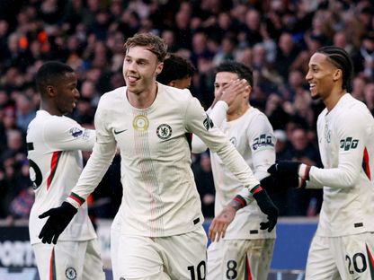 كول بالمر لاعب تشيلسي يحتفل بأحد أهدافه أمام ولفرهامبتون في الدوري الإنجليزي - 7 فبراير 2026 - Reuters