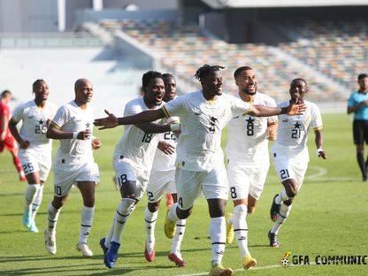المدافع الغاني محمد ساليسو بعد تسجيله الهدف الأول في مرمى سويسرا - 17 نوفمبر 2022 - Twitter/@GhanaBlackstars