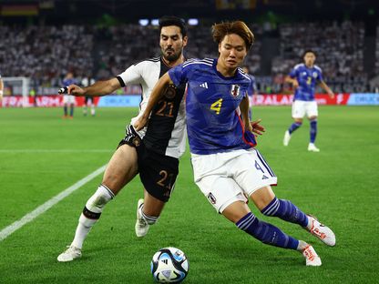 إلكاي غوندوغان لاعب منتخب ألمانيا خلال مواجهة اليابان ودياً  - reuters