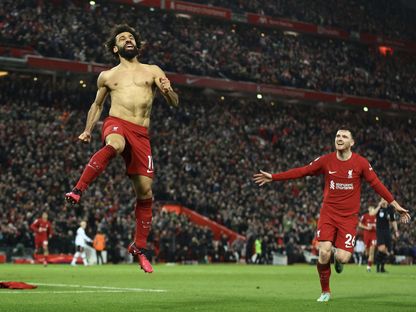 محمد صلاح يسجل ثنائية في مانشستر يونايتد تجعله هداف ليفربول التاريخي في الدوري الإنجليزي - Reuters