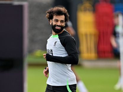 محمد صلاح لاعب نادي ليفربول خلال حصة تدريبية - 30 أغسطس 2023  - X/MoSalah