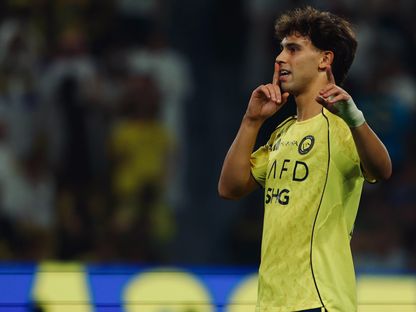 فرحة نجم النصر جواو فيليكس بأحد أهدافه في مرمى الفتح في دوري روشن السعودي - 18 أكتوبر 2025 - X/@AlNassrFC