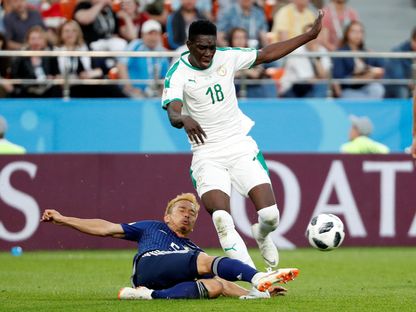 لاعب منتخب السنغال إسماعيلا سار في مواجهة اليابان بكأس العالم 2018 - REUTERS