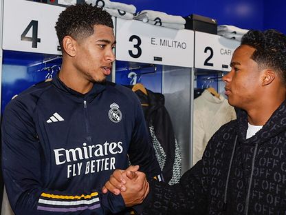 إندريك والإنجليزي جود بيلينغهام في مركز تدريب ريال مدريد - 16 ديسمبر 2023 - X/@realmadrid