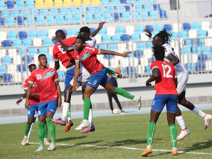 من مباراة غامبيا وجنوب السودان في تصفيات كأس أمم إفريقيا كوت ديفوار - 14 يونيو 2023 - twitter/ssfa_com