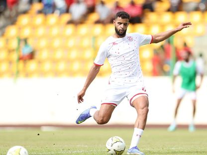 لاعب المنتخب التونسي أنيس بن سليمان قبل مباراة غينيا الإستوائية في تصفيات كأس إفريقيا 2024 - 17 يونيو 2023 - Facebook/Fédération Tunisienne de Football