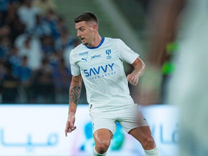 سيرغي ميلينكوفيتش سافيتش خلال مباراة بين الهلال والوحدة في الدوري السعودي - 21 مايو 2025 - X/@Alhilal_FC