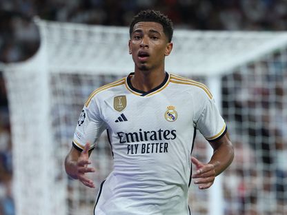 لاعب ريال مدريد جود بيلينغهام خلال مباراة يونيون برلين في دوري أبطال أوروبا - 20 سبتمبر 2023 - ٌREUTERS