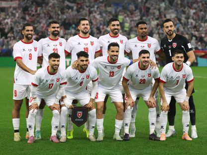 لاعبو الأردن قبل مباراة المغرب في نهائي كأس العرب - 18 ديسمبر 2025 - Reuters