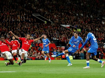باسكال غروس لاعب برايتون خلال مواجهة مانشستر يونايتد في كأس الرابطة - 16 سبتمبر 2026 - REUTERS