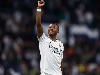 دافيد ألابا خلال مباراة بين ريال مدريد ولاس بالماس إثر غيابه 399 يوماً بسبب الإصابة - 19 يناير 2025 - realmadrid.com