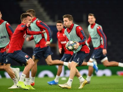 لاعبو فريق ريد ستار بلغراد الصربي - AFP