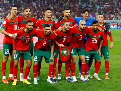لاعبو المغرب قبل المباراة على المركز الثالث ضد كرواتيا في كأس العالم - 17 ديسمبر 2022 - Reuters 
