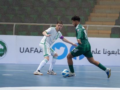 من مباراة السعودية والجزائر في كأس العرب لكرة قدم الصالات - 6 يونيو 2023 - TWITTER/@UAFAAC