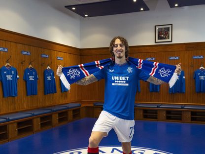 البرتغالي فابيو سيلفا مهاجم وولفرهامبتون المعار إلى نادي رينجرز - 29 ديسمبر 2023 - x/@RangersFC