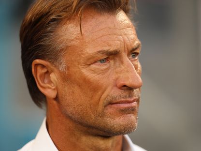 مدرب المنتخب السعودي هيرفي رينارد خلال المباراة ضد بولندا - 26 نوفمبر 2022 - REUTERS