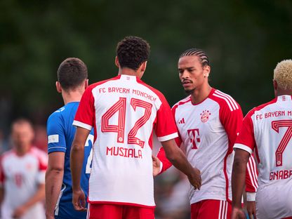 لاعبو بايرن ميونيخ خلال مواجهة فريق روتاخ-إيغرن وديا - 18 يوليو 2023 - TWITTER/@FCBayernEN