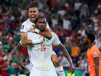 عيسى ديوب لاعب المغرب يحتفل بهدف التعادل في شباك هولندا بكأس العالم - 30 يونيو 2026 - REUTERS