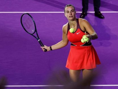 نجمة التنس البيلاروسية أرينا سابالينكا في بطولة الرياض بالسعودية - 2 نوفمبر 2025 - Reuters