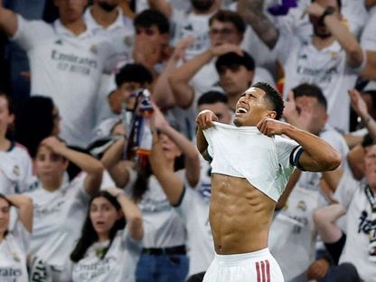 حسرة جود بيلينغهام بعد إهدار فرصة هدف خلال مباراة ريال مدريد وإنتر بدوري أبطال أوروبا - 9 سبتمبر 2026 - reuters