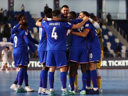 لاعبو منتخب فرنسا لكرة القدم داخل القاعة في مونديال أوزبكستان 2024 - 20 سبتمبر 2024 - X/France_Futsal