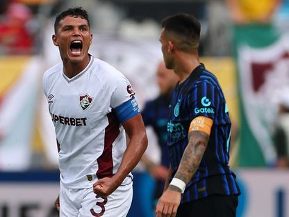 تياغو سيلفا يحتفل بهدف فلومينينسي الثاني والتأهل على حساب إنتر ميلان بكأس العالم للأندية - 30 يونيو 2025 - Reuters