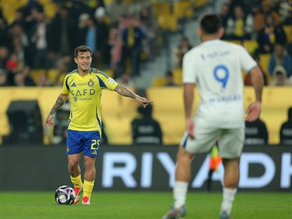أوتافيو لاعب وسط النصر في مباراة الفتح بدوري روشن السعودي - 26 يناير 2025 - X/@AlNassrFC