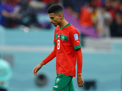 عز الدين أوناحي لاعب المغرب عقب مواجهة فرنسا في نصف نهائي كأس العالم - 17 ديسمبر 2022 - reuters