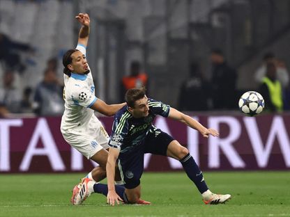 بلال نذير من مباراة أولمبيك مارسيليا وأياكس أمستردام بدوري أبطال أوروبا - 30 سبتمبر 2025 - Reuters